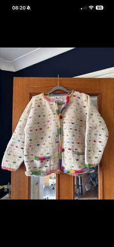 Hand knitted and - knitted, spun