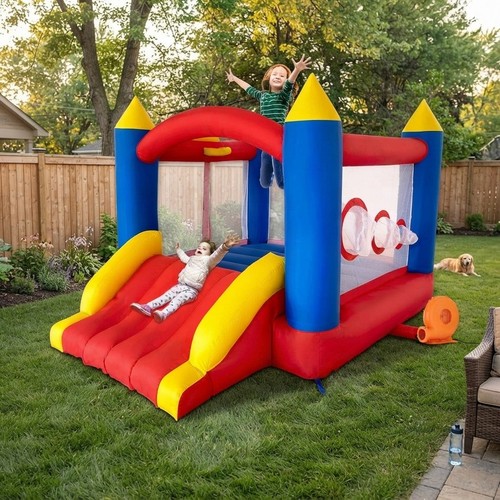 Blue inflatable castle for - blue,