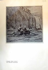 Antique Old Print 1913 Fishing