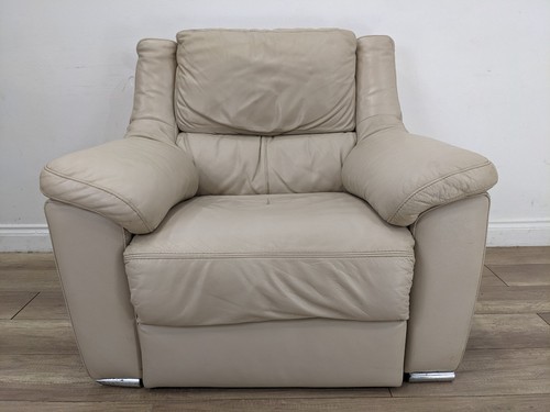 Armchair beige leather - armchair,