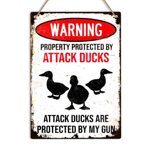 Warning attack ducks vintage - warning,