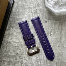 Purple Italian Calf Leather Watch Strap For Panerai Luminor Marina PAM 22mm 24mm