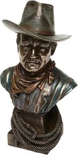 John Wayne Cowboy Bust Cold Cast Bronze By Veronese Heavy With Great Details.