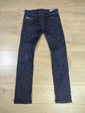 Diesel Thanaz Jeans Vintage Y2K Dark Blue W32 L32 Slim Skinny Stretch Zip Fly