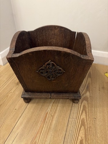Vintage oak wooden planter - oak,