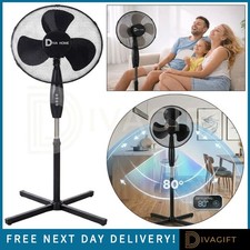 BLACK PEDESTAL FAN 16"