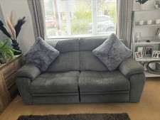 3 Piece Suite x2 Reclining Chairs & 3 Seater Sofa. Gray in excellent condition.
