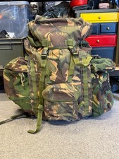 British army surplus DPM camo bergen rucksack short back - grade 1 side pouches