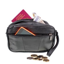 MONEY CASH BAG BLACK LEATHER