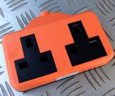 TWIN GANG MAINS 13A TRAILING EXTENSION SOCKET HI VIS IMPACT RESISTANT 230V 240V