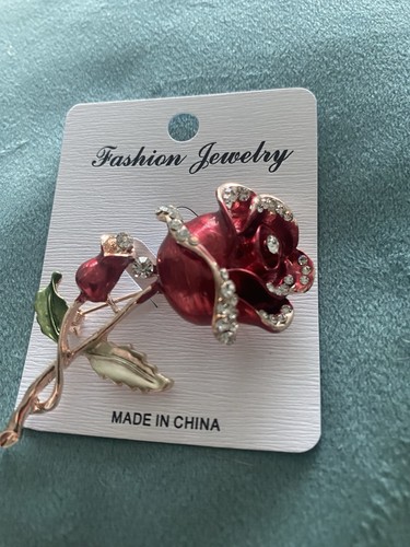 Exquisite rose brooch with - brooch,