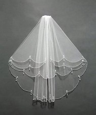Bridal Veil+Comb.2 Layer Pearl