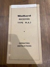 MA3 MULLARD RADIO INSTRUCTIONS