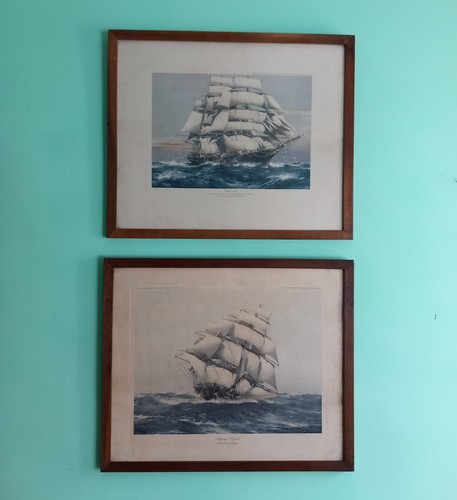 Pair edwardian 1920s sailing - pair,