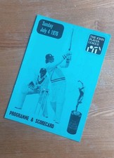 1976 Somerset v Warwickshire cricket programme John Player League, 4 July