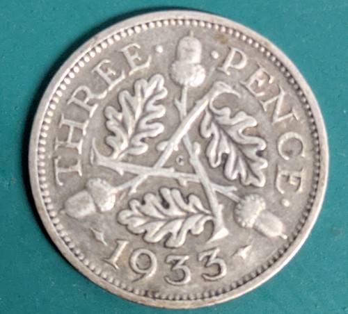 Three pence silver - 50%-,
