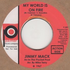 Jimmy Mack My World Is On Fire Carver (with home made label) Soul Northern Motow