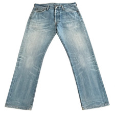 Levi's 501 Jeans Men's 34x34 Fits 34x30 Stonewash Faded Blue Straight Leg