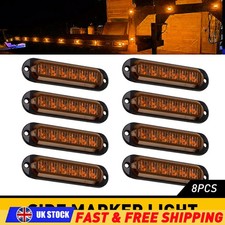 8x 6 LED Truck Trailer Lorry Van Indicator Side Marker Clearance Light Lamp UK