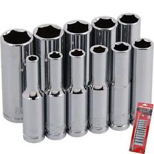 Neilsen 11pc 1/4" Metric Long Reach Deep Sockets 4mm - 13mm Set With Rail