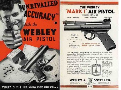 Webley scott 1932 air pistol - webley,