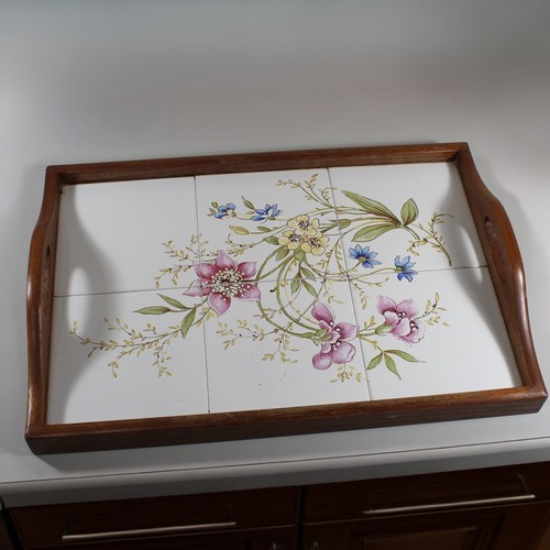 Vintage wood and - ceramic, tile