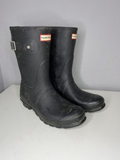Hunter Original Short Wellington Boots Womens Black Wellies UK 8