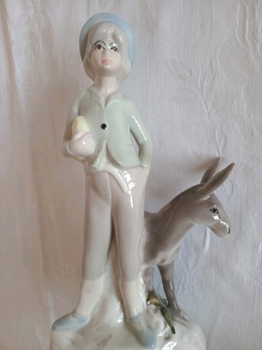 Bone china boy with - bone, donkey