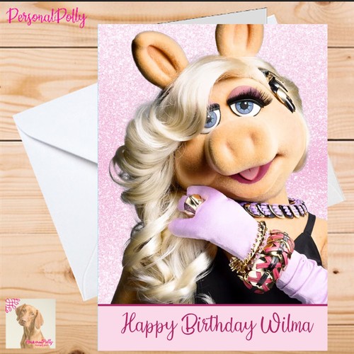 Personalised miss piggy card - piggy,