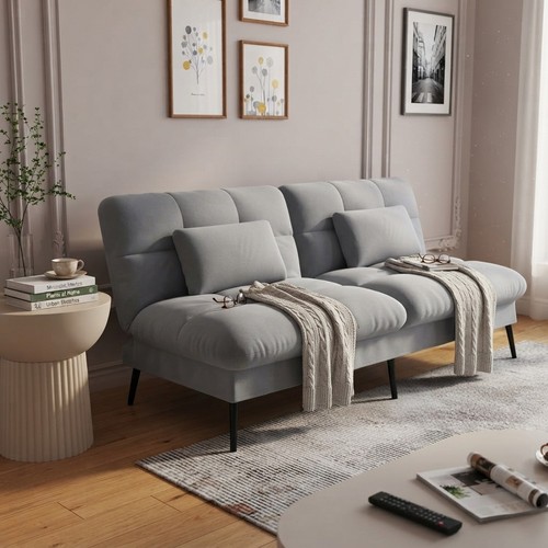 Luxurious grey velvet - grey,