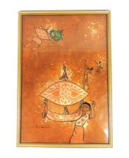 Large Framed Asian Batik Silk