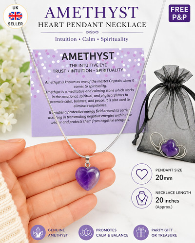 Amethyst heart pendant - amethyst,
