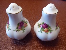 Royal Albert Old Country Rose Bone China Salt & Pepper Pots used