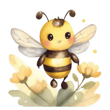 Cute Bee Wall Decal Sticker