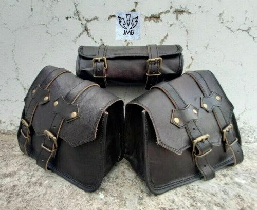 Black leather motorcycle - black,