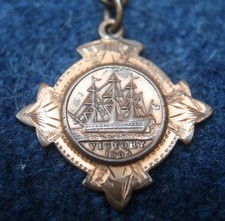 100th BATTLE OF TRAFALGAR  ANNIVERSARY COPPER MEDALLION  MADE FROM HMS VICTORY