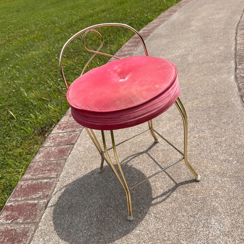 Vintage pink velvet - pink, vanity