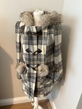 Womens checked hooded duffle