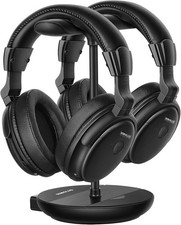 Simolio Wireless Headphones for TV Listening, Over Ear,with Transmitter,Black