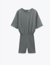 zara green grey playsuit size medium