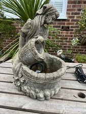 Garden Water Feature / Henri Studio Water Fountain Lady & Pale of Water Statue