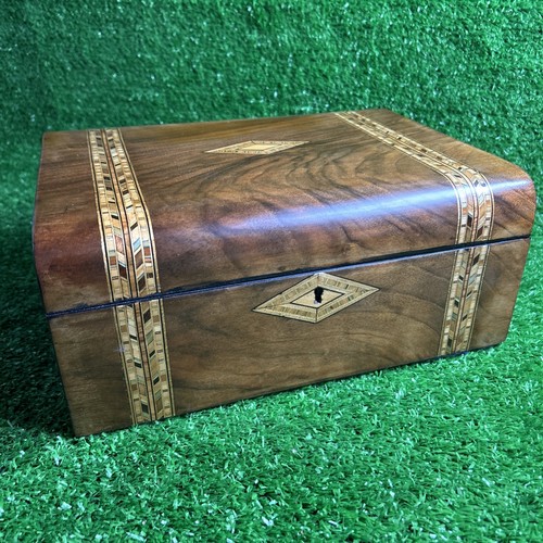 Victorian walnut trinket box - trinket,