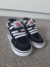 Vans Shoes Sk8-Hi Black Hi-Top Trainer Toddler Size UK 4 - Brand New No Box 