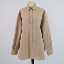 Wardrobe. NYC Khaki Long Sleeve Shirt Mini Dress