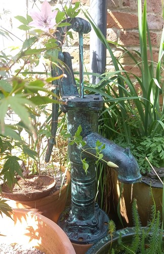 Hand pump garden ornament - garden,