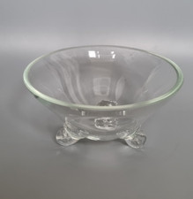 Clear Glass Bowl with 3 Feet 6" Fruit Serving Punch Bowl Decorative Centrepiece