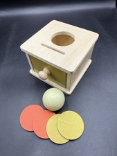 Montessori Wooden Ball & Coin Drop Box Resource Motor Skills Activity Toy