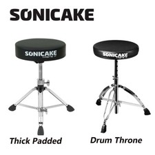 SONICAKE 2 Styles Heavy Duty Drum Throne Foldable Padded Anti-Slip Drum Stool UK