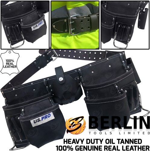 Leather tool belt - leather, oil