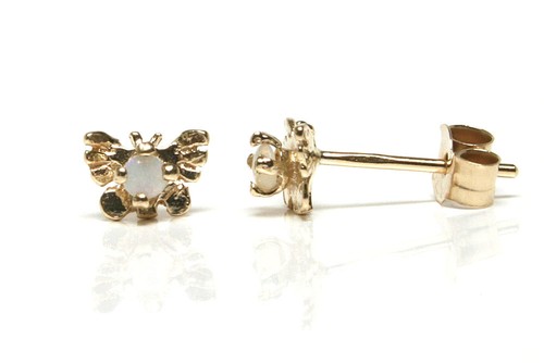 9ct gold opal studs tiny - gold,
